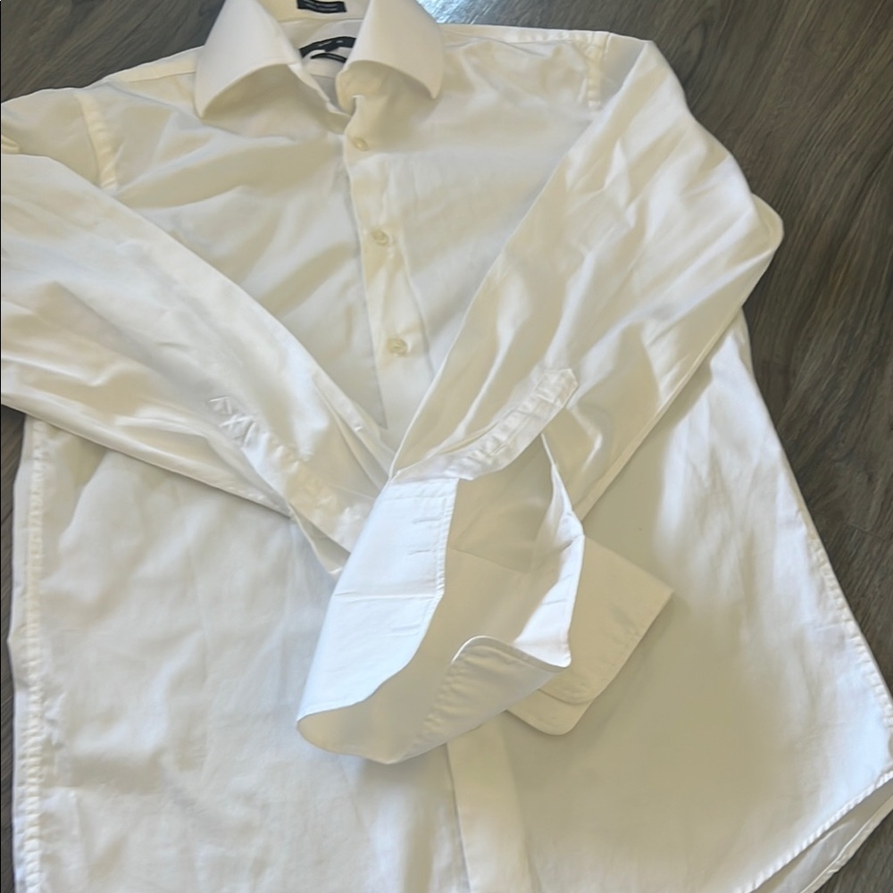 100% white cotton made in turkey Classic White Long Sleeve Dress Shirt - Picture 6 of 9